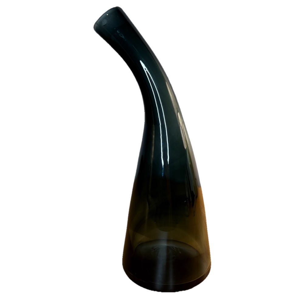 Blenko Winslow Anderson Grey Smoke Bent Neck Decanter #948 Small Vintage